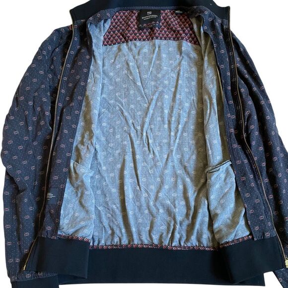 Scotch & Soda Men's 100% Viscose Full Zip Bomber Jacket Size S Black Amsterdam - Picture 13 of 16